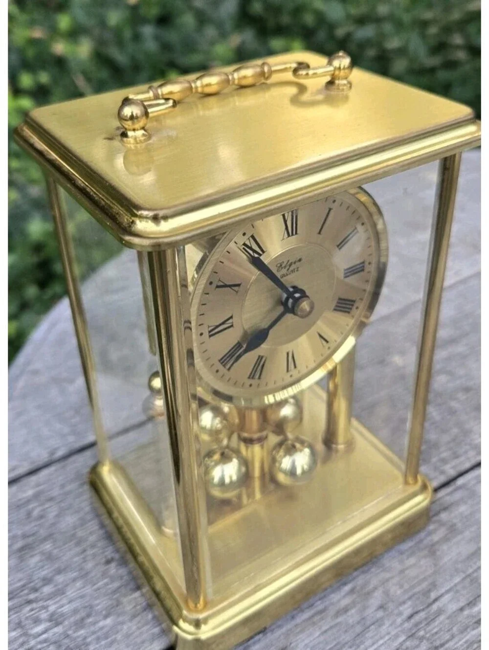 Vintage Elgin Quartz Anniversary Mantel Clock – Made in Japan, Classic Gold Tone